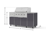 NewAge Outdoor Kitchens Outdoor Grill Island Aluminum 6-Piece Cabinet Set with Casters and 1-Door, Grill Cabinet, Performance Grill, Side Burner, Countertop-74855-Garage Giant 