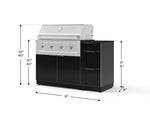 NewAge Outdoor Kitchens Outdoor Grill Island Aluminum 4-Piece Cabinet Set with 3-Drawer, Grill Cabinet, Performance Grill and Countertop - (Natural Gas) 