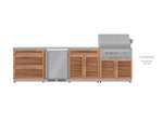 NewAge Outdoor Kitchens Stainless Steel 4-Piece Cabinet Set with 3-Drawer, Bar, Grill Cabinet and Fridge-67889-Garage Giant 