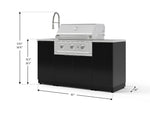 NewAge Outdoor Kitchens Outdoor Grill Island Aluminum 5-Piece Cabinet Set with Sink, 1 Door, Grill Cabinet, Performance Grill and Stainless Steel Countertop 