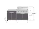 NewAge Outdoor Kitchens Aluminum 4-Piece Cabinet Set with Bar, Grill Cabinet, Performance Grill and Countertop-67377-Garage Giant 