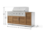 NewAge Outdoor Kitchens Outdoor Grill Island Stainless-Steel Louvered Doors 5-Piece Cabinet Set with 1-Door, Grill Cabinet, Side Burner and Performance Grill - (Liquid Propane) 