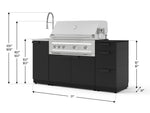 NewAge Outdoor Kitchens Outdoor Grill Island Stainless-Steel 5-Piece Cabinet Set with Sink, 3 Drawer, Grill Cabinet, Platinum Grill and Stainless Steel Countertop - (Natural Gas) 