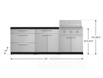 NewAge Outdoor Kitchens Stainless-Steel 5-Piece Cabinet Set with 3-Drawer, Bar, Grill Cabinet, Performance Grill and Countertop-71168-Garage Giant 