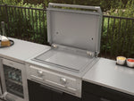 NewAge Outdoor Kitchens Stainless Steel 6-Piece Cabinet Set with Sink, Bar, Grill Cabinet, Platinum Griddle, Countertop and Glass Door Fridge-75137-Garage Giant 