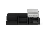 NewAge Outdoor Kitchens Aluminum 5-Piece Cabinet Set With 3 Drawer, Bar, Grill Cabinet, Platinum Grill and Countertop-73310-Garage Giant 