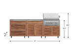NewAge Outdoor Kitchens Stainless Steel 5-Piece Cabinet Set with Casters and 3 Drawer, Bar, Grill Cabinet, Platinum Grill, Countertop-72669-Garage Giant 