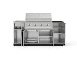 NewAge Outdoor Kitchens Outdoor Grill Island Stainless-Steel 5-Piece Cabinet Set with Sink, 1 Door, Grill Cabinet, Performance Grill and Stainless Steel Countertop - (Natural Gas) 