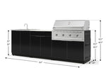 NewAge Outdoor Kitchens Aluminum 5-Piece Cabinet Set with Bar, Grill, Sink Cabinet, Performance Grill, and Countertop - (Natural Gas) 