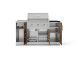 NewAge Outdoor Kitchens Outdoor Grill Island Stainless-Steel Louvered Doors 5-Piece Cabinet Set with Sink, 1 Door, Grill Cabinet, Performance Grill and Stainless Steel Countertop - (Natural Gas) 