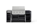 NewAge Outdoor Kitchens Outdoor Grill Island Aluminum 5-Piece Cabinet Set with Sink, 1 Door, Grill Cabinet, Performance Grill and Stainless Steel Countertop - (Natural Gas) 