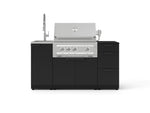 NewAge Outdoor Kitchens Outdoor Grill Island Stainless-Steel 5-Piece Cabinet Set with Sink, 3 Drawer, Grill Cabinet, Platinum Grill and Stainless Steel Countertop - (Liquid Propane) 