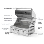 NewAge Outdoor Kitchens Aluminum 6-Piece Cabinet Set with Sink, Bar, Grill Cabinet, Platinum Grill, Countertop and Glass Door Fridge-71494-Garage Giant 