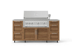 NewAge Outdoor Kitchens Outdoor Grill Island Stainless-Steel Louvered Doors 6-Piece Cabinet Set with Casters 3 Drawers, Grill Cabinet, Platinum Grill, Countertops-74943-Garage Giant 