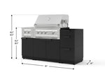 NewAge Outdoor Kitchens Outdoor Grill Island Stainless-Steel 5-Piece Cabinet Set with 3-Drawer, Grill Cabinet, Dual Side Burner and Platinum Grill - (Natural Gas) 