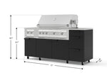 NewAge Outdoor Kitchens Outdoor Grill Island Stainless-Steel 6-Piece Cabinet Set with Casters and 3-Drawer, Grill Cabinet, Platinum Grill, Dual Side Burner, Countertop 