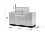 NewAge Outdoor Kitchens Outdoor Grill Island Stainless-Steel 5-Piece Cabinet Set with Sink, 1 Door, Grill Cabinet, Performance Grill and Stainless Steel Countertop-75306-Garage Giant 
