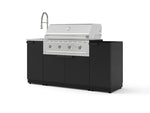 NewAge Outdoor Kitchens Outdoor Grill Island Stainless-Steel 5-Piece Cabinet Set with Sink, 1 Door, Grill Cabinet, Performance Grill and Stainless Steel Countertop - (Liquid Propane) | Garage Giant 