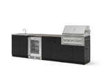 NewAge Outdoor Kitchens Stainless Steel 6-Piece Cabinet Set with Sink, Bar, Grill Cabinet, Platinum Grill, Countertop and Glass Door Fridge-73824-Garage Giant 