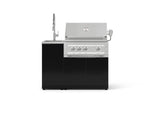 NewAge Outdoor Kitchens Outdoor Grill Island Aluminum 3-Piece Cabinet Set with Sink, Grill Cabinet, and Platinum Grill 