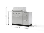 NewAge Outdoor Kitchens Outdoor Grill Island Stainless-Steel 3-Piece Cabinet Set with 3-Drawer, Grill Cabinet and Performance Grill - (Natural Gas) 
