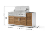 NewAge Outdoor Kitchens Outdoor Grill Island Stainless-Steel Louvered Doors 5-Piece Cabinet Set with 1-Door, Grill Cabinet, Dual Side Burner and Platinum Grill - (Liquid Propane) 