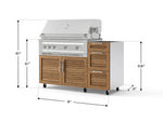 NewAge Outdoor Kitchens Outdoor Grill Island Stainless-Steel Louvered Doors 3-Piece Cabinet Set with Casters and 3-Drawer, Grill Cabinet and Platinum Grill - (Liquid Propane) 