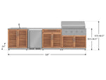 NewAge Outdoor Kitchens Stainless Steel 6-Piece Cabinet Set with Sink, Bar, Grill Cabinet, Performance Grill, Countertop and Fridge-66372-Garage Giant 