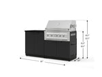 NewAge Outdoor Kitchens Stainless-Steel 4-Piece Cabinet Set with Base, Grill Cabinet, Platinum Grill, and Countertop-73463-Garage Giant 