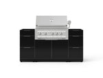 NewAge Outdoor Kitchens Outdoor Grill Island Aluminum 5-Piece Cabinet Set with 3 Drawers, Grill Cabinet and Platinum Grill - (Liquid Propane) 