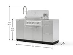 NewAge Outdoor Kitchens Outdoor Grill Island Stainless-Steel 5-Piece Cabinet Set with Sink, 3 Drawer, Grill Cabinet, Platinum Grill and Stainless Steel Countertop-75568-Garage Giant 