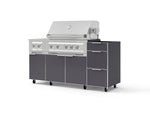 NewAge Outdoor Kitchens Outdoor Grill Island Aluminum 5-Piece Cabinet Set with Casters and 3-Drawer, Grill Cabinet, Dual Side Burner and Platinum Grill - (Liquid Propane) | Garage Giant 