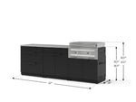 NewAge Outdoor Kitchens Stainless Steel 5-Piece Cabinet Set with with 3-Drawer, Bar, Grill Cabinet, Platinum Griddle and Countertop-74948-Garage Giant 