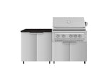 NewAge Outdoor Kitchens Stainless Steel 4-Piece Cabinet Set with Caster and 2 Door, Grill Cabinet, Platinum Grill, Countertop-72460-Garage Giant 