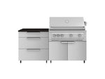 NewAge Outdoor Kitchens Stainless Steel 4-Piece Cabinet set with Casters and 3 Drawer, Grill Cabinet, Platinum Grill, Countertop-72146-Garage Giant 