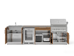 NewAge Outdoor Kitchens Stainless Steel 6-Piece Cabinet Set with Sink, Bar, Grill Cabinet, Platinum Grill, Countertop and Fridge-72108-Garage Giant 