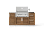NewAge Outdoor Kitchens Outdoor Grill Island Stainless-Steel Louvered 5-Piece Cabinet Set with Sink, 3 Drawer, Grill Cabinet, Platinum Grill and Stainless Steel Countertop - (Liquid Propane) 