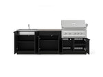 NewAge Outdoor Kitchens Stainless-Steel 5-Piece Cabinet Set with Bar, Sink, Grill Cabinet, Platinum Grill, and Countertop-73430-Garage Giant 