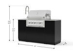 NewAge Outdoor Kitchens Outdoor Grill Island Aluminum 5-Piece Cabinet Set with Sink, 1 Door, Grill Cabinet, Platinum Grill and Stainless Steel Countertop 