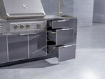 NewAge Outdoor Kitchens Outdoor Grill Island Aluminum 6-Piece Cabinet Set with Casters 3 Drawers, Grill Cabinet, Performance Grill, Countertops-74928-Garage Giant 