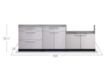 NewAge Outdoor Kitchens 4-Piece Cabinet Set in Stainless Steel with Covers-65102-Garage Giant 