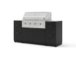NewAge Outdoor Kitchens Outdoor Grill Island Stainless-Steel 6-Piece Cabinet Set with 3 Drawers, Grill Cabinet, Performance Grill and Dekton in Aeris Countertops - (Natural Gas) | Garage Giant 