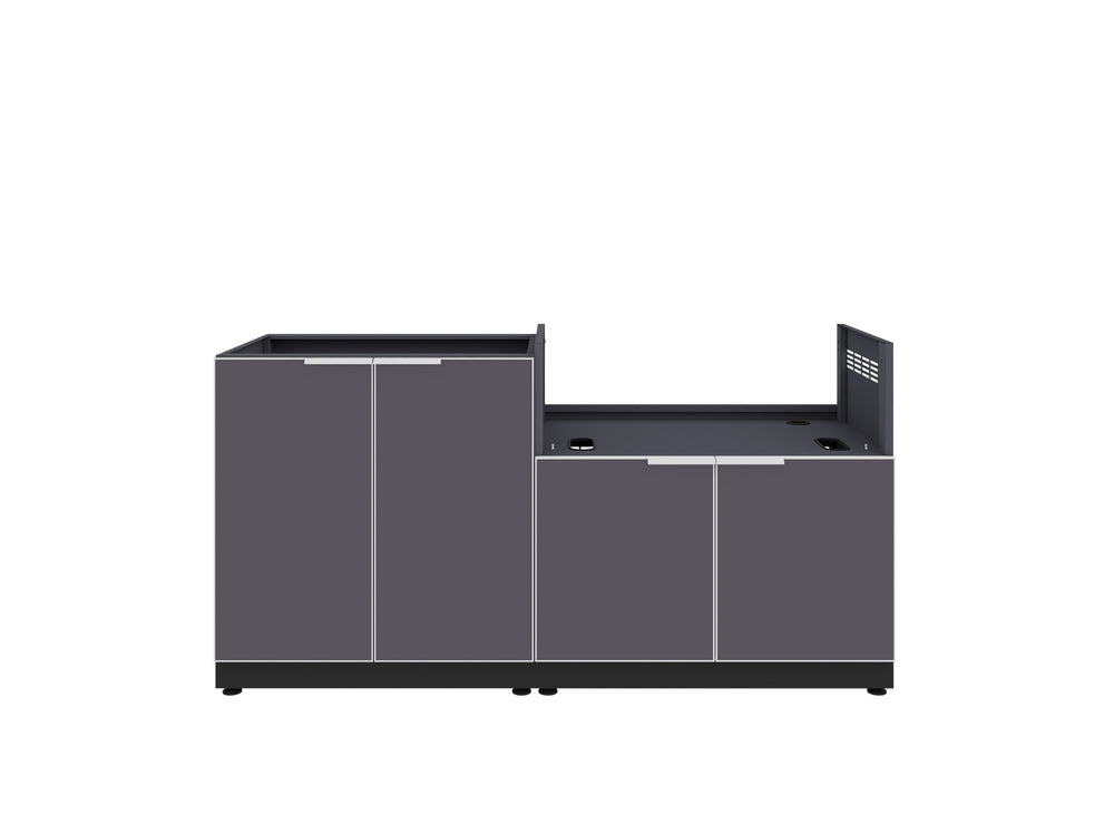 NewAge Outdoor Kitchens Aluminum 2-Piece Cabinet set with 2 Door and Grill Cabinet-67596-Garage Giant