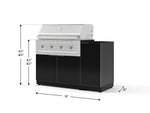 NewAge Outdoor Kitchens Outdoor Grill Island Aluminum 4-Piece Cabinet Set with 1 Door, Grill Cabinet, Performance Grill and Countertop - (Liquid Propane) 