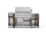 NewAge Outdoor Kitchens Outdoor Grill Island Stainless-Steel 5-Piece Cabinet Set with Sink, 1 Door, Grill Cabinet, Platinum Grill and Stainless Steel Countertop - (Liquid Propane) 