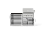 NewAge Outdoor Kitchens Stainless-Steel 4-Piece Cabinet Set with Base, Grill Cabinet, Platinum Grill, and Countertop-73477-Garage Giant 