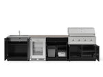 NewAge Outdoor Kitchens Aluminum 6-Piece Cabinet Set with Sink, Bar, Grill Cabinet, Performance Grill, Countertop and Glass Door Fridge-73799-Garage Giant 