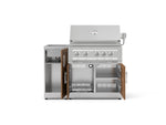NewAge Outdoor Kitchens Outdoor Grill Island Stainless-Steel Louvered Doors 3-Piece Cabinet Set with Sink, Grill Cabinet and Platinum Grill-73978-Garage Giant 