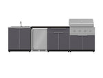 NewAge Outdoor Kitchens Aluminum 6-Piece Cabinet Set with Sink, Bar, Grill Cabinet, Performance Grill, Countertop and Fridge-71974-Garage Giant 