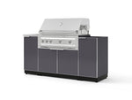 NewAge Outdoor Kitchens Outdoor Grill Island Aluminum 5-Piece Cabinet Set with Sink, 1 Door, Grill Cabinet, Platinum Grill and Stainless Steel Countertop - (Natural Gas) | Garage Giant 